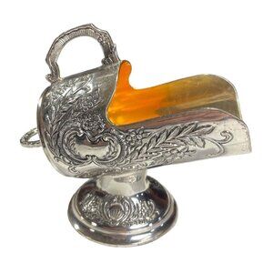 Vintage FB ROGERS Silver Plate Sugar Bowl Scuttle Snack Dish No Scoop. 6” X 6.5”